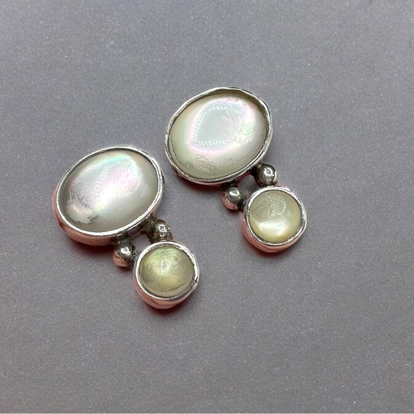 🌺Vintage Sterling MOP Earrings - Picture 2 of 10